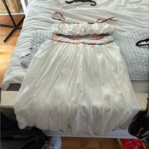 Antonio Melanni White Two Piece Set with Multicolor Trim